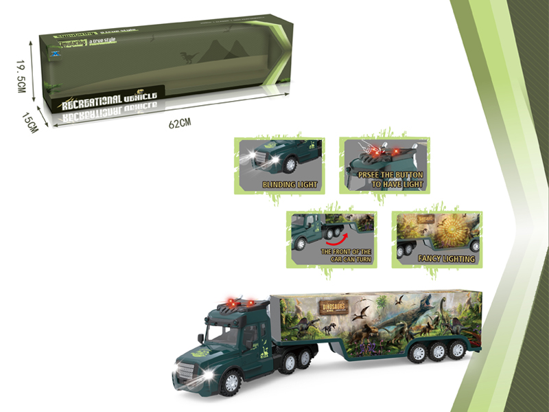 Friction Long Towing Dinosaur Container Truck
