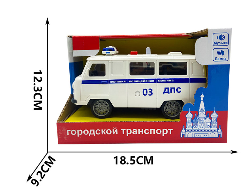 Friction Russian Police Car With Sound And Lights