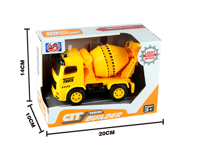 Friction Engineering Truck With 3D Lights And Music(Concrete Mixer)