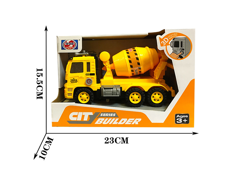 Friction Engineering Truck With 3D Lights And Music(Concrete Mixer)