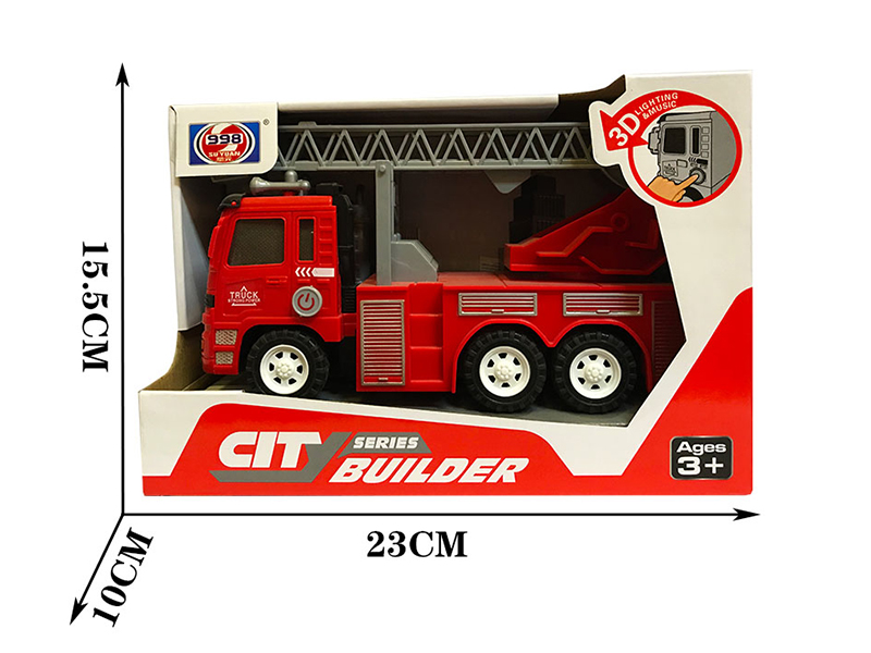 Friction Aerial Ladder Truck With 3D Lights And Music