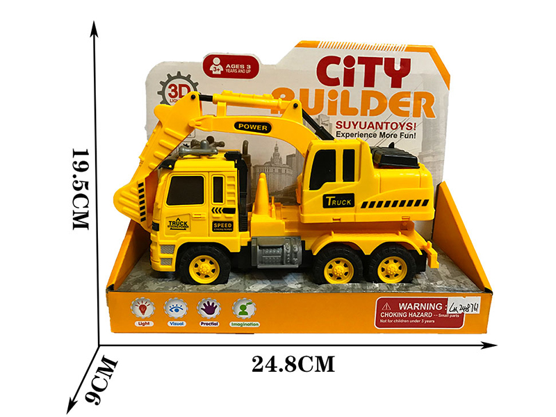 Friction Engineering Truck With 3D Lights And Music(Excavator)