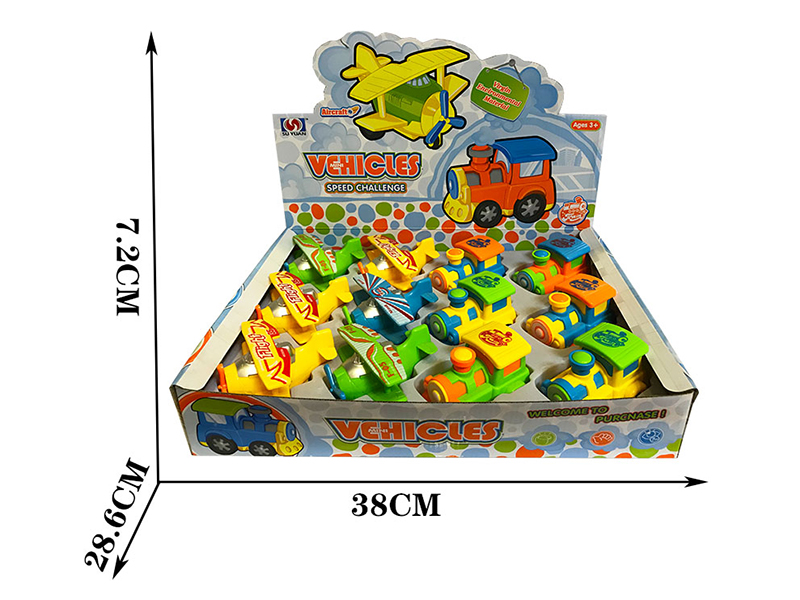 Friction Cartoon Cars + Airplanes 12pcs