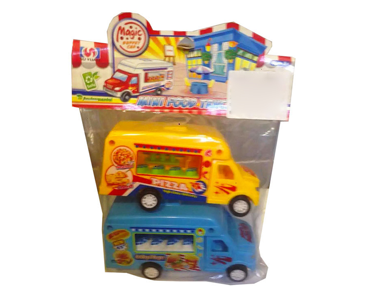 Friction Cartoon Food Trucks 2pcs