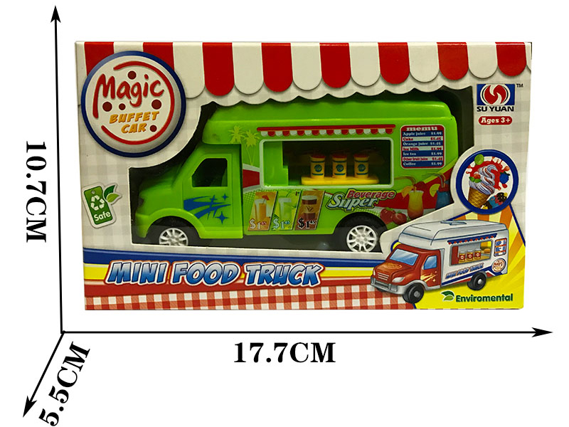Friction Cartoon Food Truck 1pcs