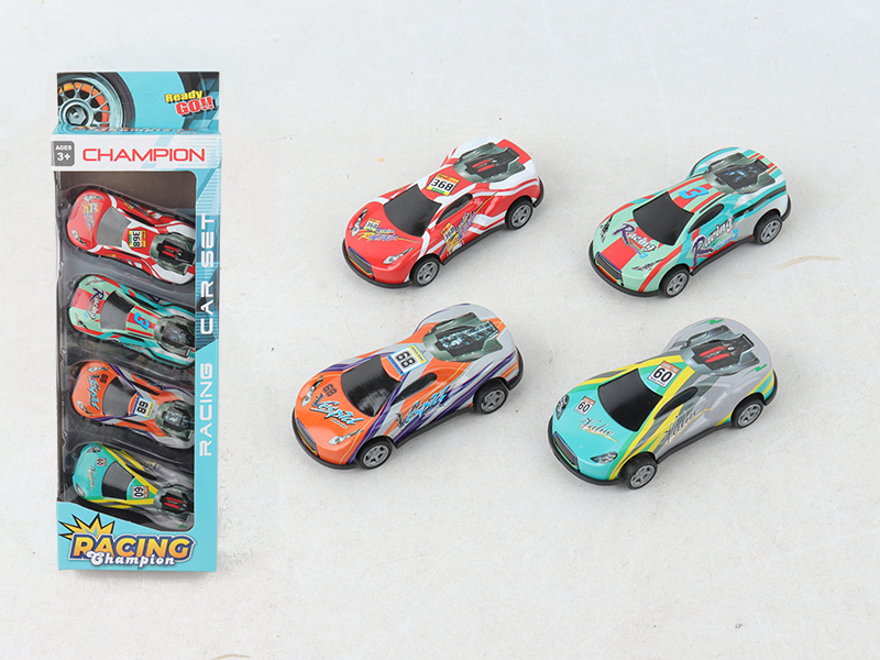 4pcs Pull Back Iron Cars