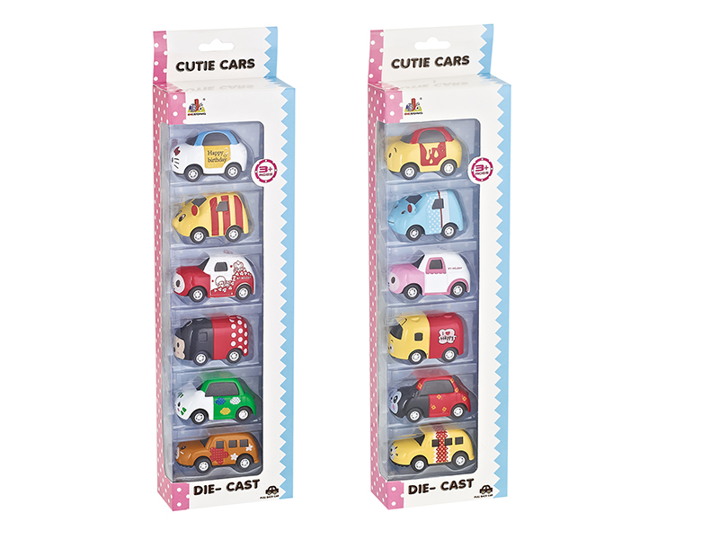 Pull Back Alloy Q Edition Cars 6PCS