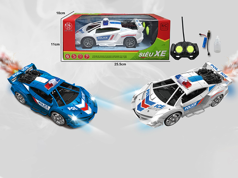 27Mhz 4-Channel Remote Control Spray Police Car(Included Batteries)