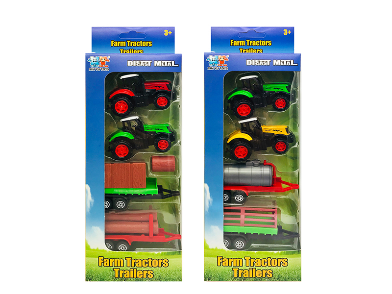 Alloy Farm Tractor Set 4pcs