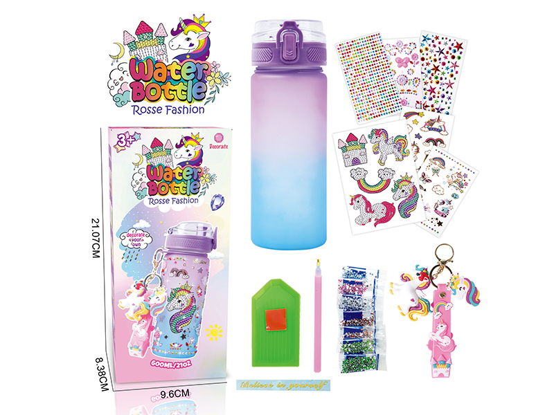 DIY Diamond Purple Blue Water Bottle - Unicorn(Upgraded Version)