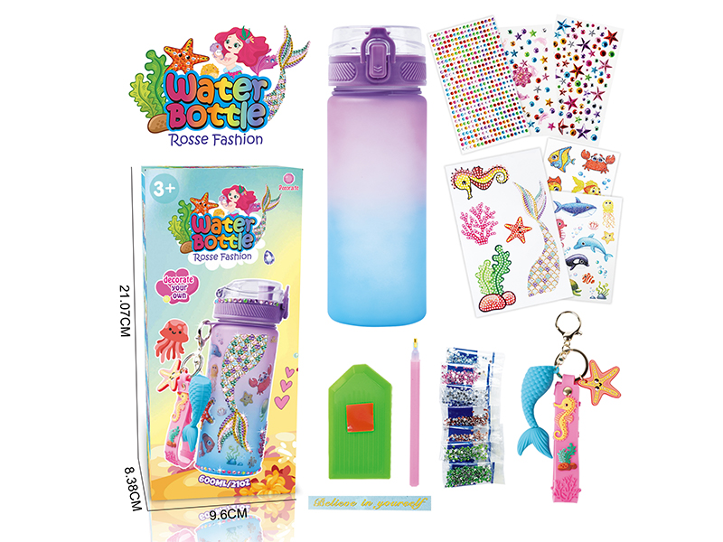 DIY Diamond Purple Blue Water Bottle - Mermaid(Upgraded Version)