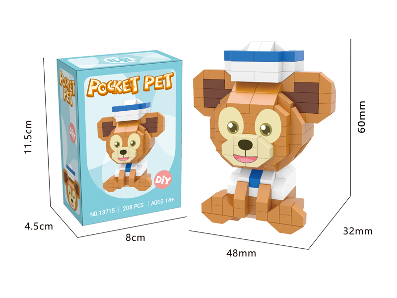 208PCS Micro Cartoon Building Block