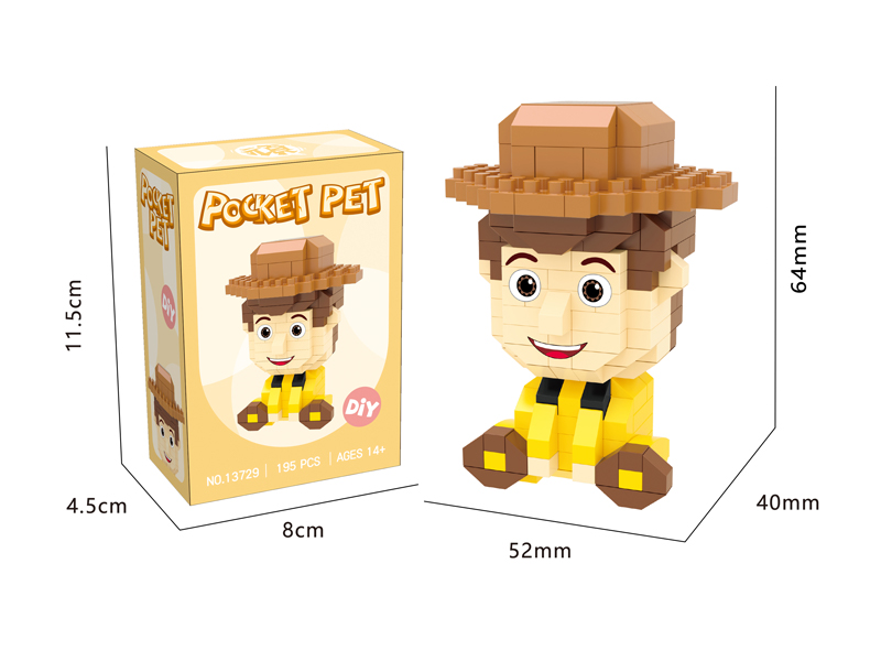 195PCS Micro Cartoon Building Block