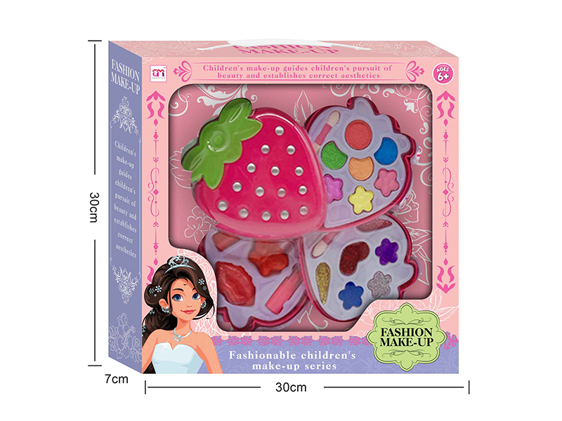 Strawberry Shaped Three Layers Children's Make Up Set
