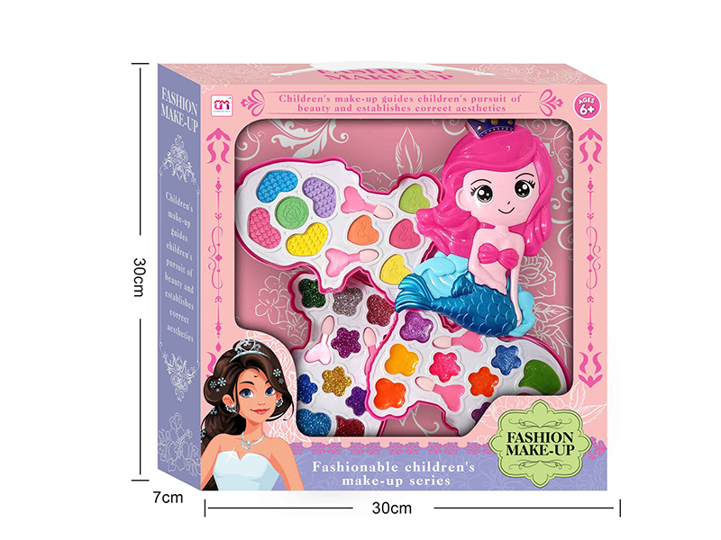 Mermaid Shaped Three Layers Children's Make Up Set