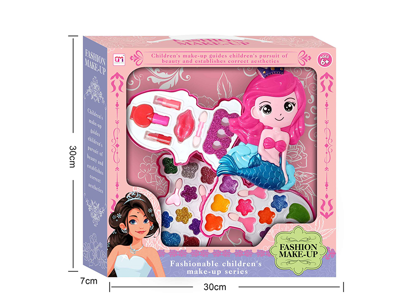 Mermaid Shaped Three Layers Children's Make Up Set
