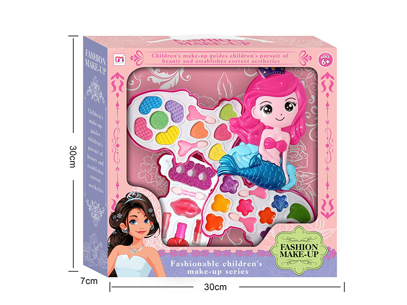 Mermaid Shaped Three Layers Children's Make Up Set