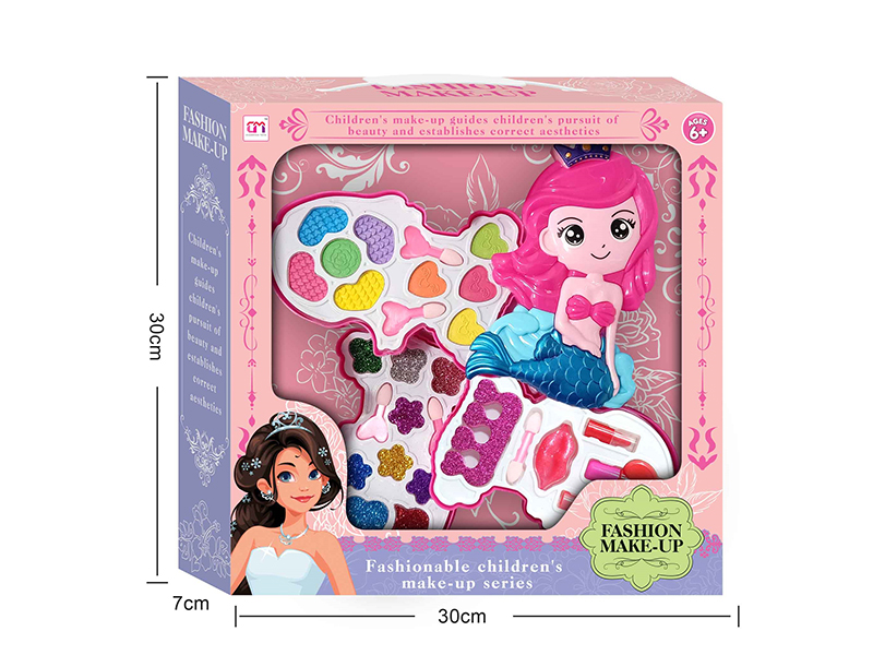 Mermaid Shaped Three Layers Children's Make Up Set