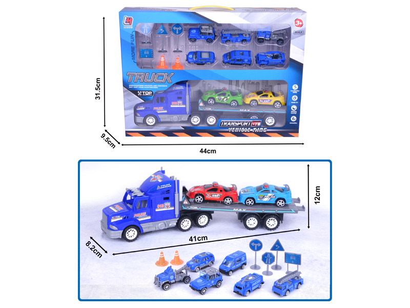 Friction Police Car Set