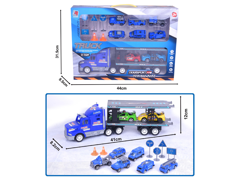 Friction Police Car Set