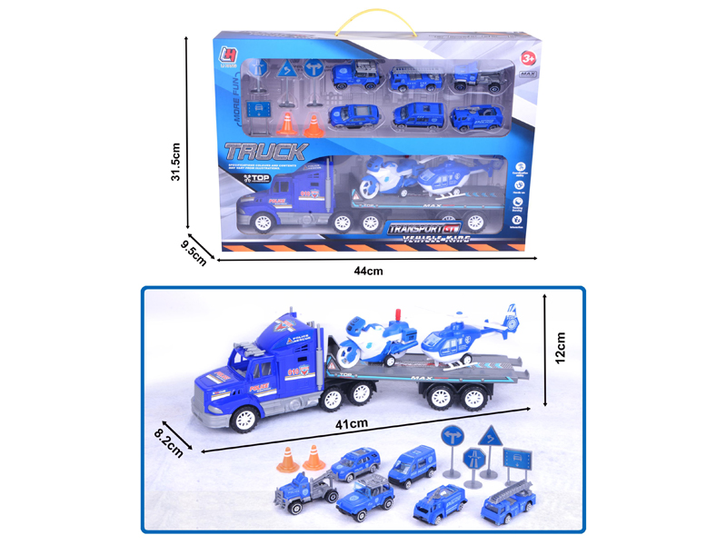 Friction Police Car Set