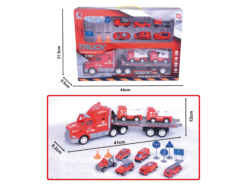 Friction Fire Truck Set