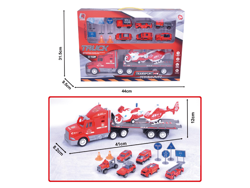 Friction Fire Truck Set