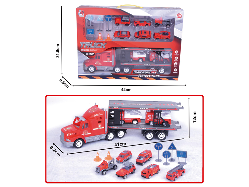 Friction Fire Truck Set