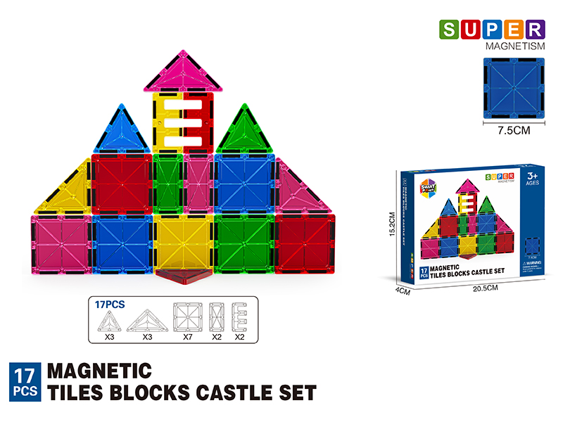 7.5CM Magnetic Tiles Building Blocks 17PCS