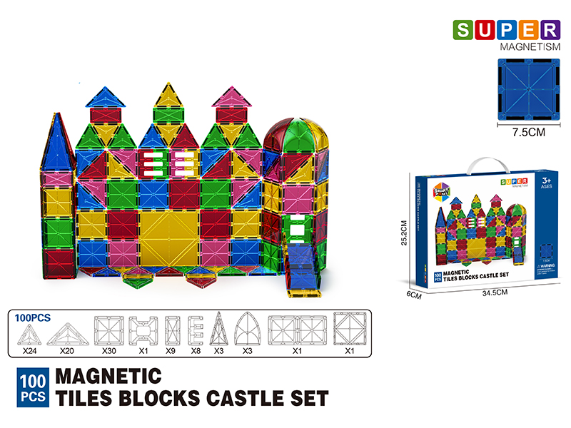 7.5CM Magnetic Tiles Building Blocks 100PCS