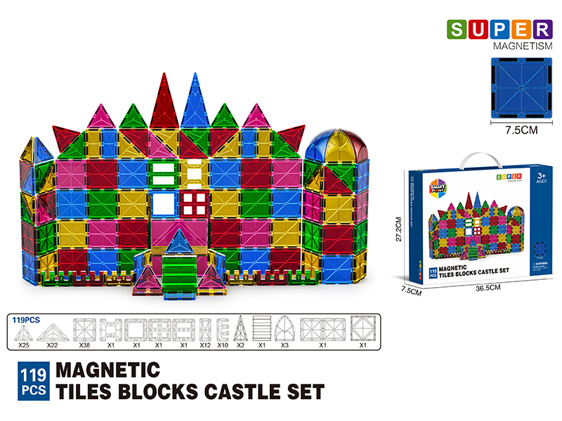 7.5CM Magnetic Tiles Building Blocks  119PCS
