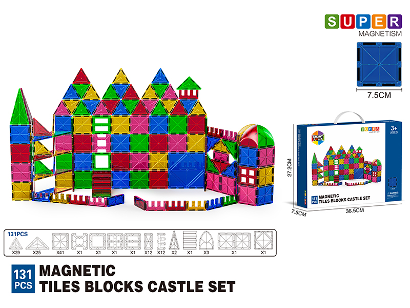 7.5CM Magnetic Tiles Building Blocks 131PCS