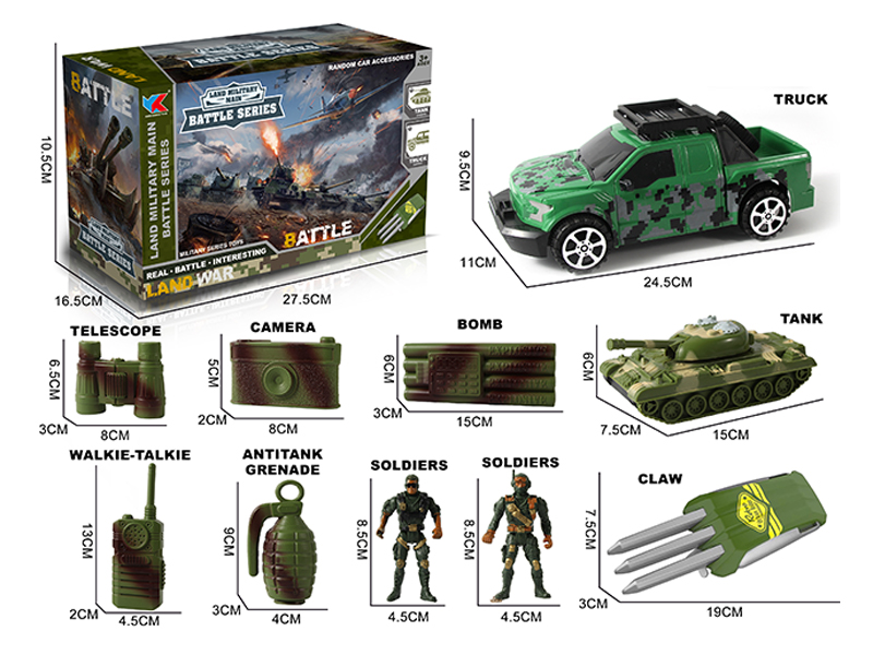 Friction Simulated Military Vehicle+Friction Tank Military Set(Ford F150 Raptor)