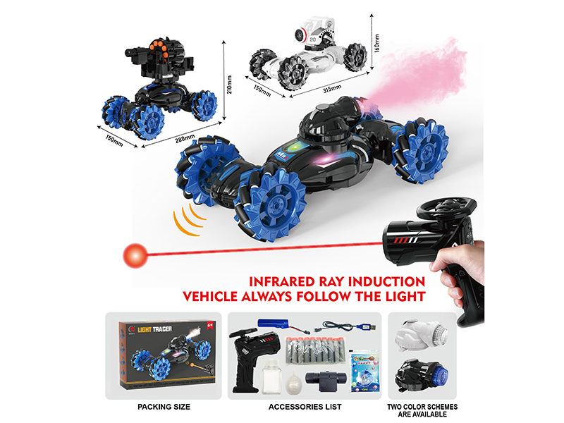 Remote Control Spray Stunt Tank(Soft Bullet & Bubble 2 In 1, Mecanum Wheel)