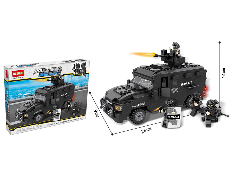 423PCS Special Police Explosion-Proof Vehicle Building Blocks