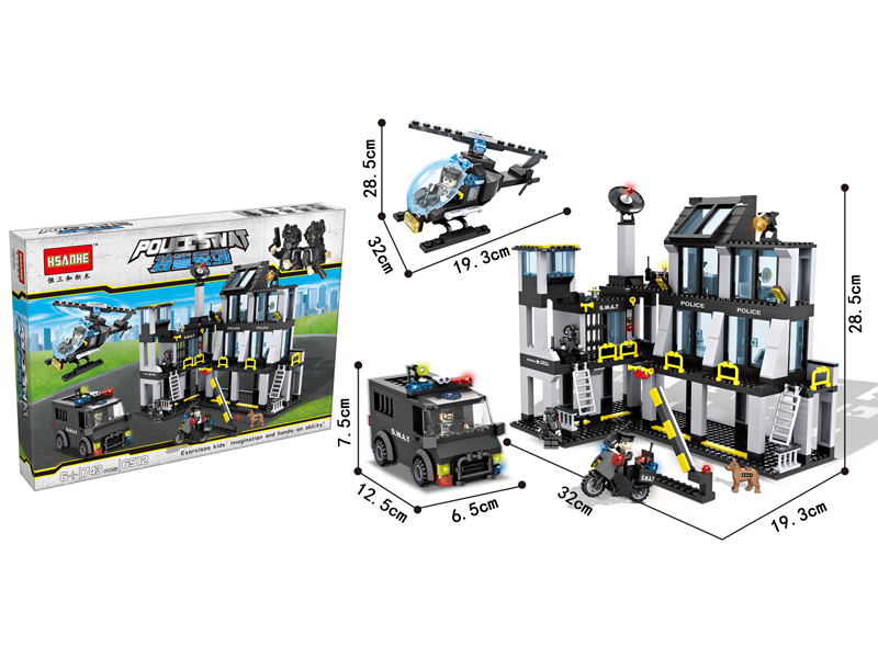 743PCS Special Police Hall Building Blocks
