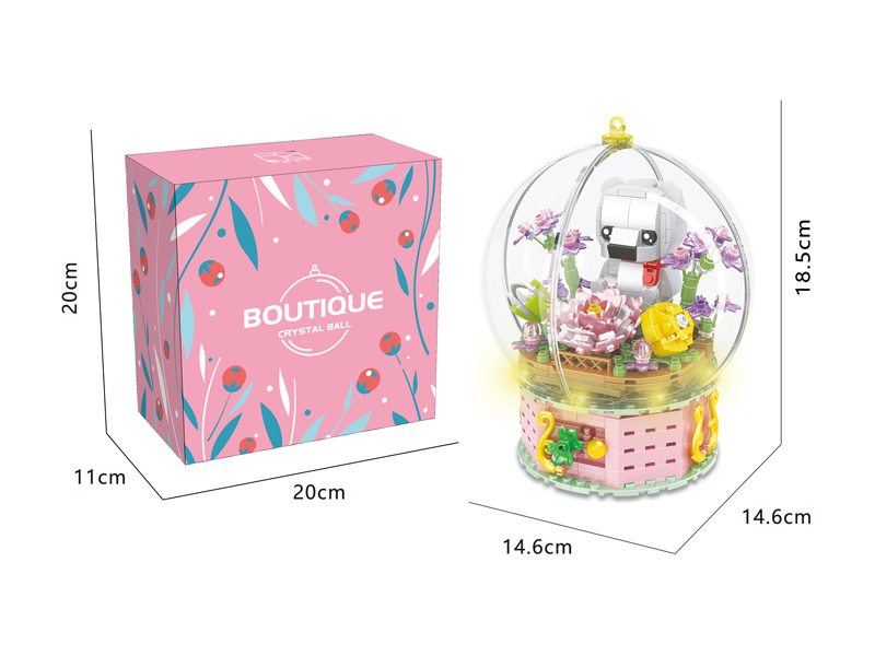 472PCS Crystal Ball Light Music Box Building Blocks