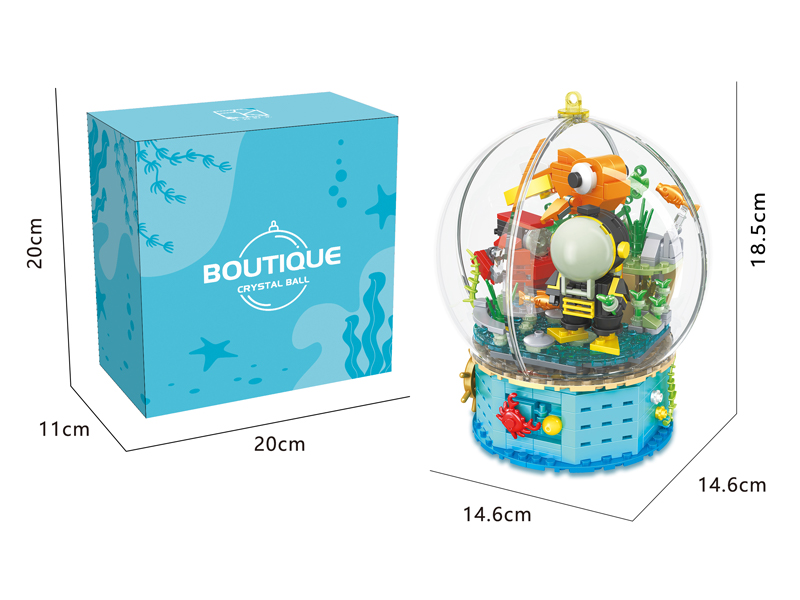 435PCS Crystal Ball Light Music Box Building Blocks