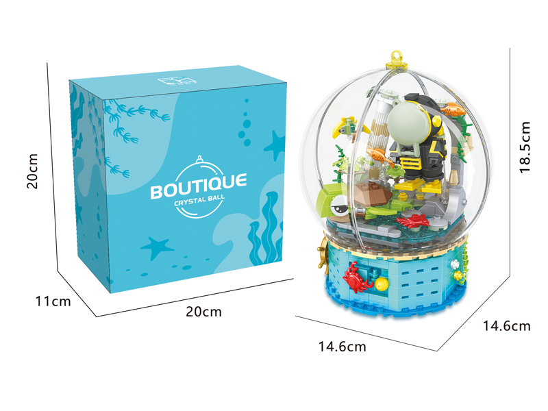414PCS Crystal Ball Light Music Box Building Blocks