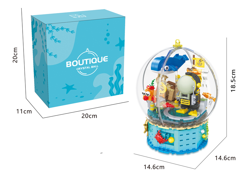 411PCS Crystal Ball Light Music Box Building Blocks