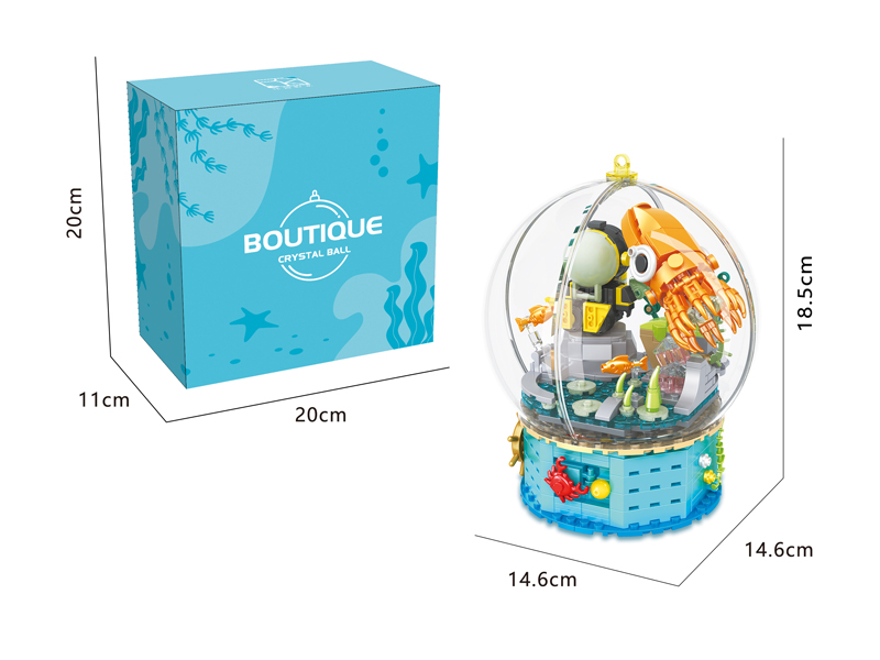443PCS Crystal Ball Light Music Box Building Blocks