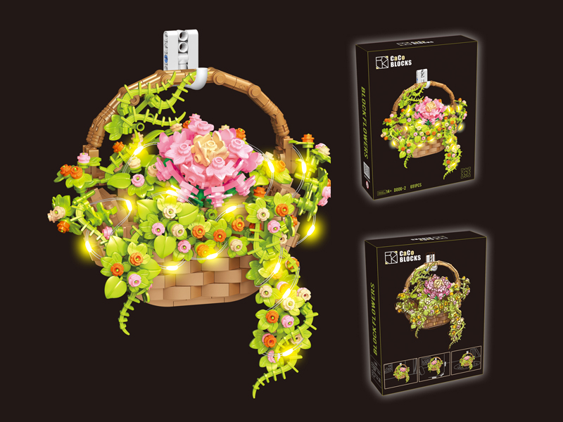 691PCS Flower Potted Building Blocks With Lights