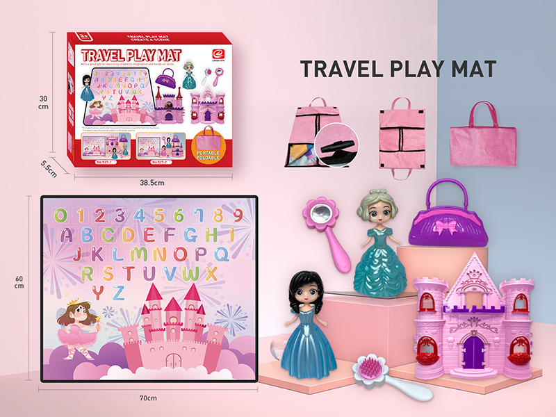 Travel Play Mat Portable Storage Bag - Castle Scene