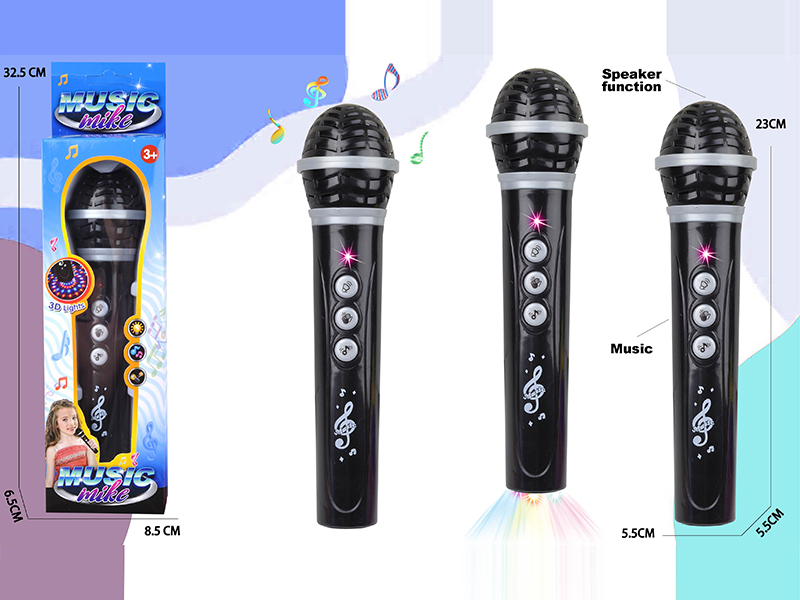 Microphone With Amplified Sound, Light, Music
