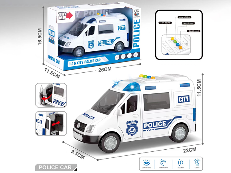 1:16 Friction Police Car(4 Keys With Light And Music)