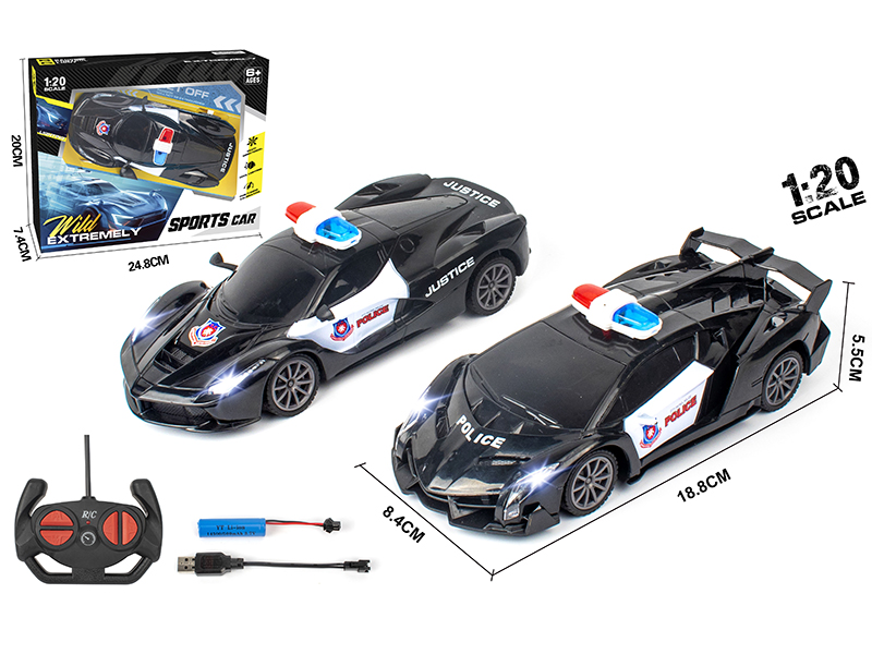 1:20 4-Channel Remote Control Simulated Police Car With Lights