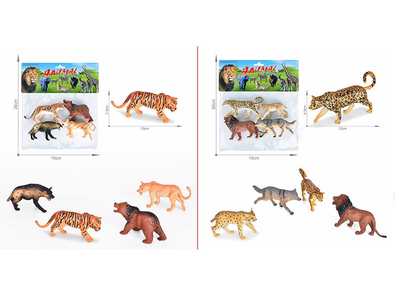 5-6 Inch Simulated Painted PVC Wildlife Toy 4PCS
