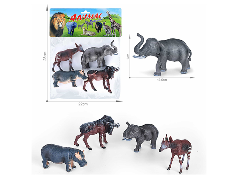 5-6 Inch Simulated Painted PVC Wildlife Toy 4PCS