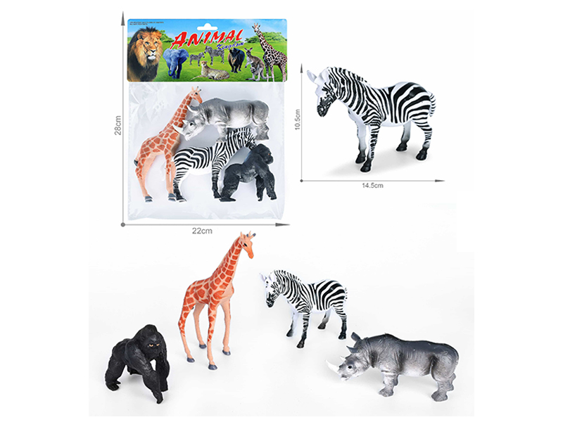 5-6 Inch Simulated Painted PVC Wildlife Toy 4PCS