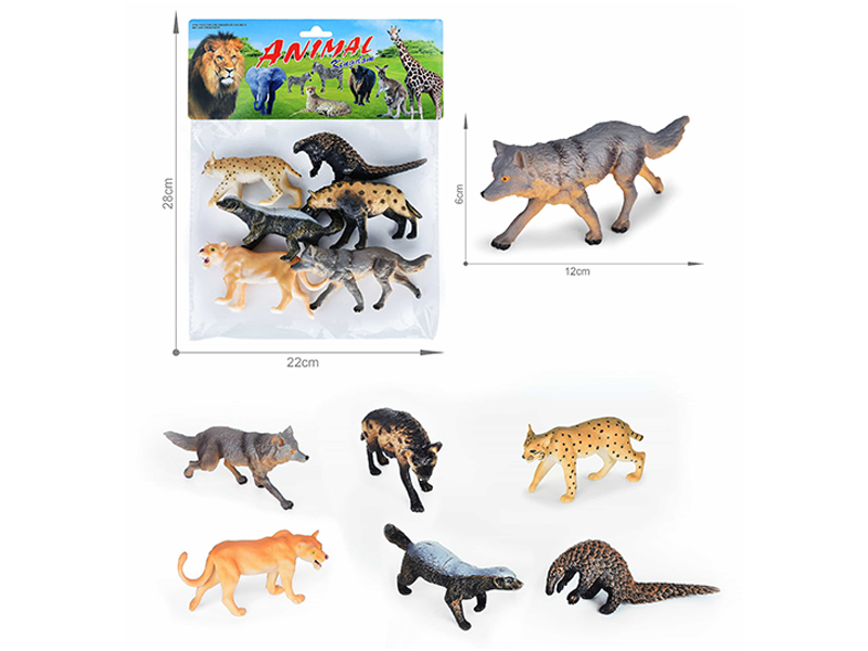 5-6 Inch Simulated Painted PVC Wildlife Toy 6PCS